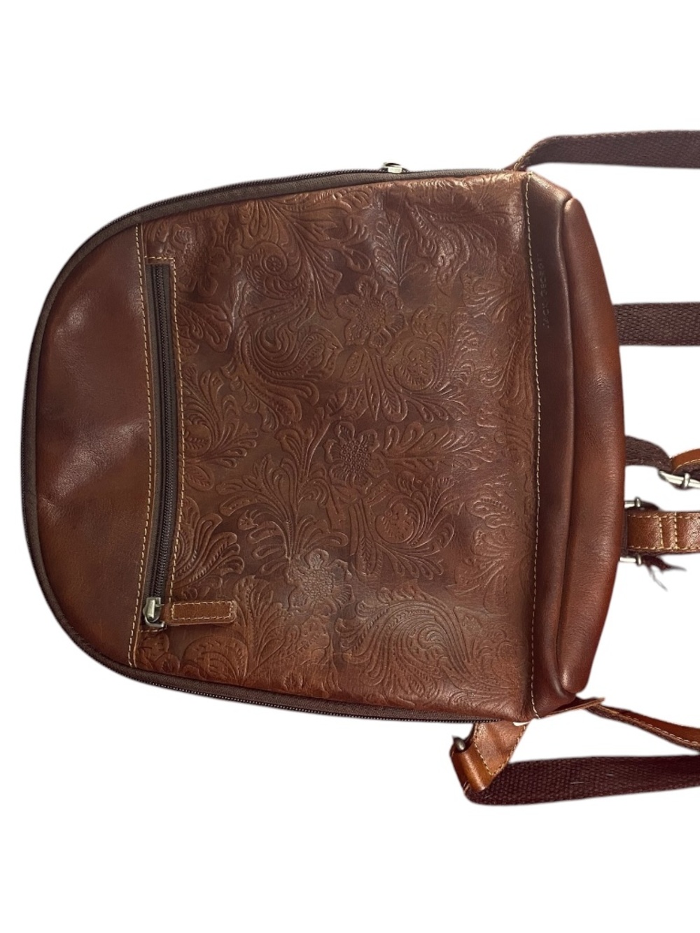 Jack Georges Leather Brown Convertible 4-Way Backpack Crossbody Sling